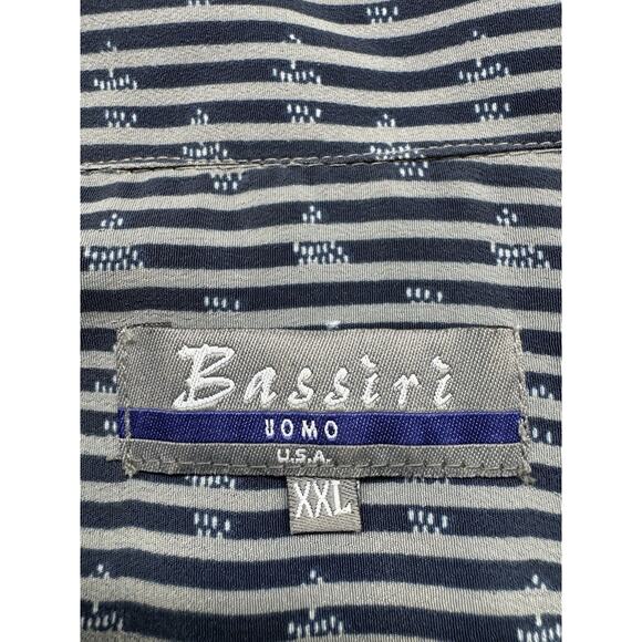 Bassiri Limited‎ Collection Shirt Mens 2XL XXL Blue Abstract Casual Geometric - Picture 4 of 7